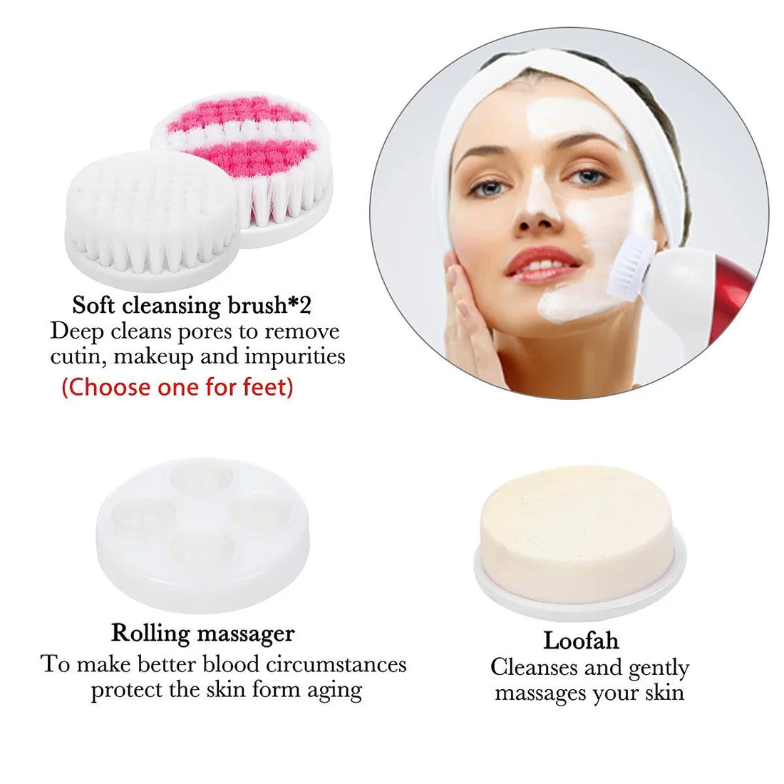 Multifunctional Facial Cleansing Brush – Deep Cleaning & Exfoliating Skin Care Tool فرشاة تنظيف الوجه الكهربائية متعددة الوظائف – تنظيف عميق ومقشر للبشرة في الإمارات