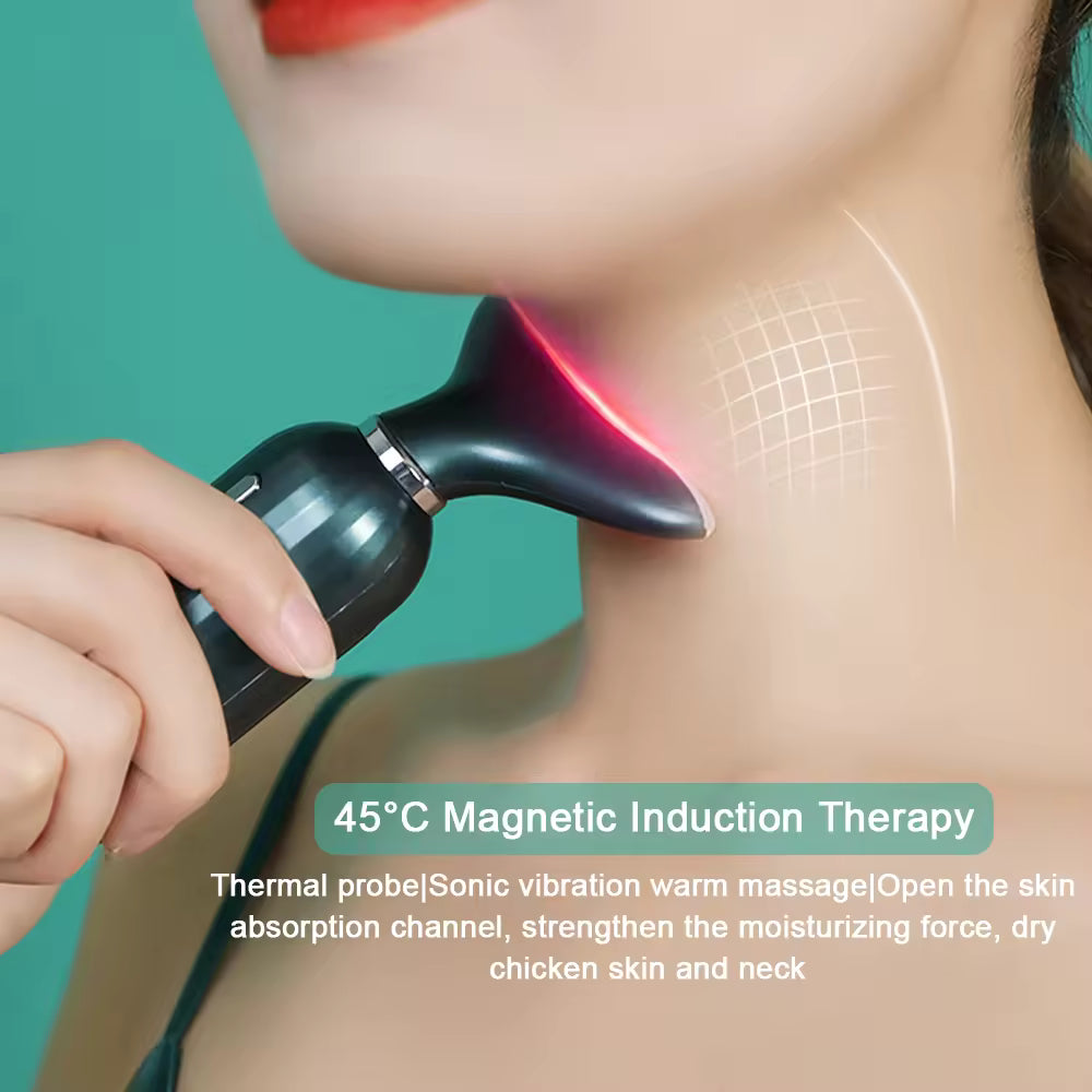 Close-up of LED beauty device with multiple light modes.