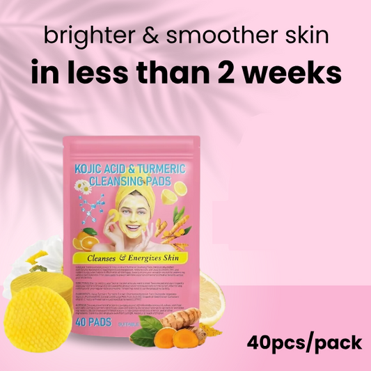 "Turmeric and Kojic Acid cleansing pads for face brightening skincare"