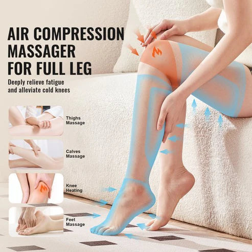 Air compression massage socks for full leg