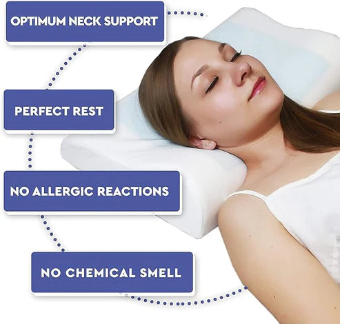 Person sleeping on orthopedic medical pillow for pain relief.
آلام الرقبة