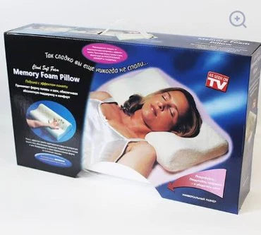 Memory foam medical pillow for cervical and lumbar pain relief.
