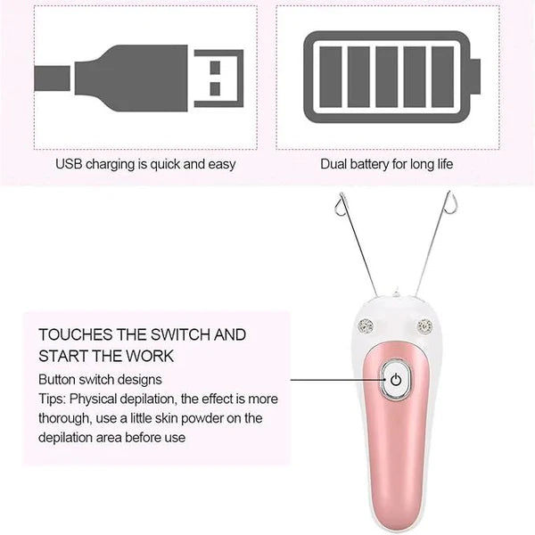 Rechargeable Electric Facial Epilator – Smooth Hair-Free Skin for Women in UAE