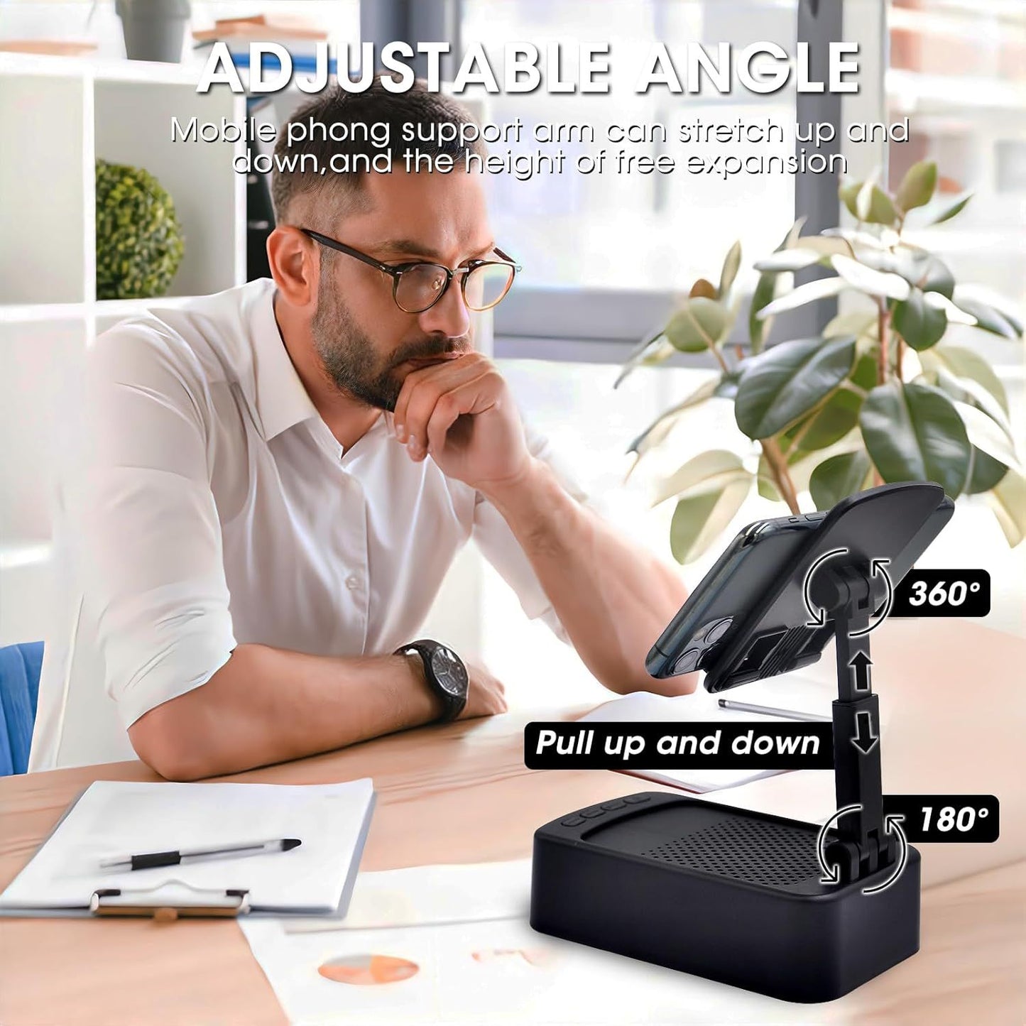Mobile Phone Holder with Bluetooth Speaker HD