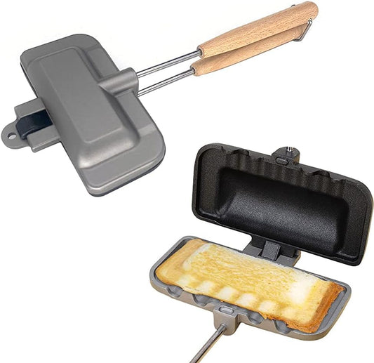 Double-sided non-stick pan for grilled sandwiches and snacks