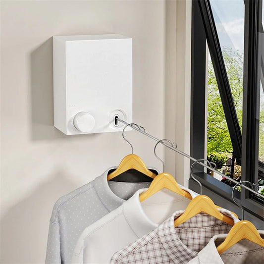 Adjustable telescopic clothesline for indoor and outdoor drying