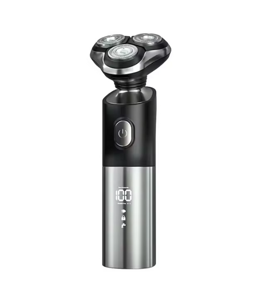  Men’s electric shaver with sleek ergonomic design, cordless rechargeable razor for smooth and precise shaving.