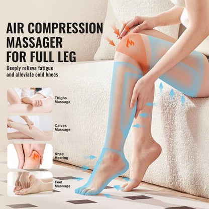 Air compression massage socks for full leg