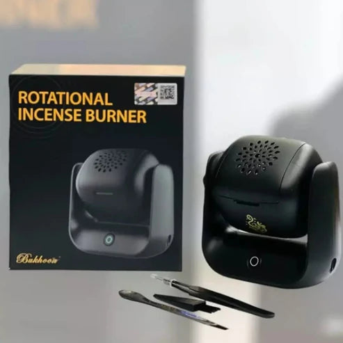 Rotational electric Bukhoor incense burner for aromatic fragrance