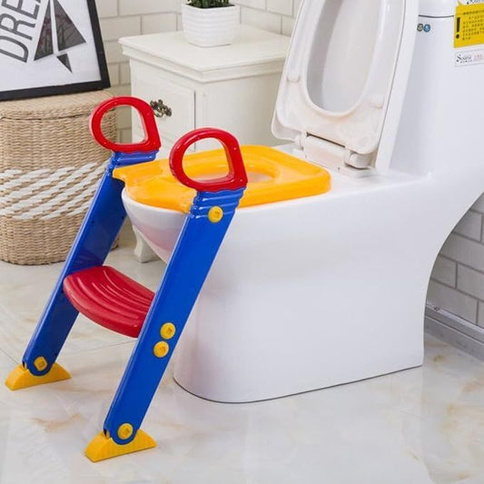 Foldable toddler toilet ladder for bathroom use
