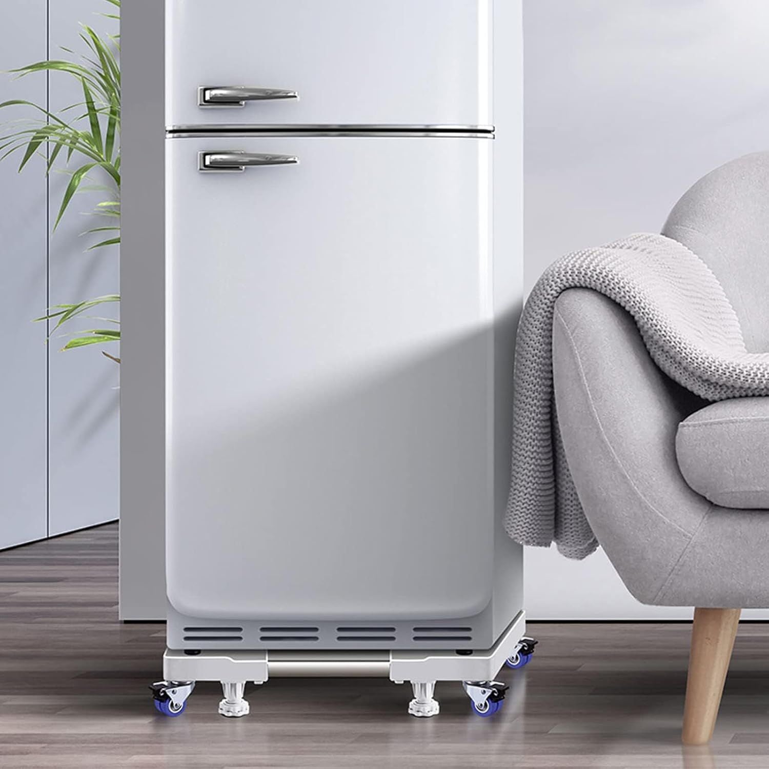 Adjustable base stand for fridge and appliances