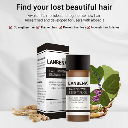 “LANBENA Hair Care Essential Oil for hair growth treatment, nourishing formula to reduce hair loss and strengthen roots.”