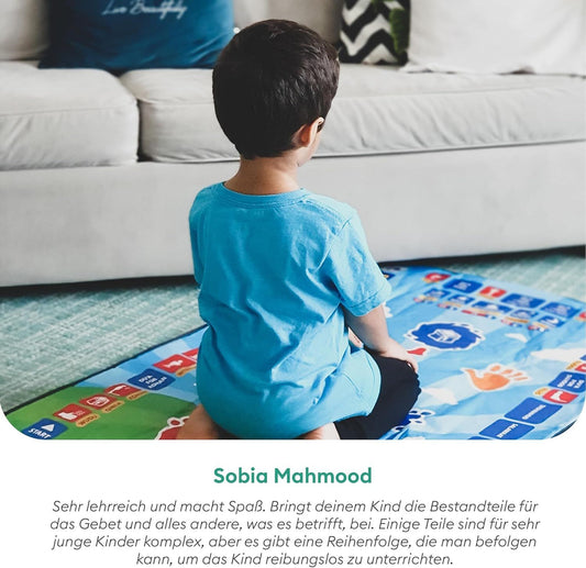 Educational Muslim prayer mat for kids