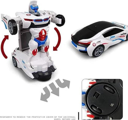 2-in-1 robot and sports car transforming toy for kids
