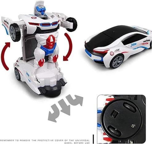 2-in-1 robot and sports car transforming toy for kids